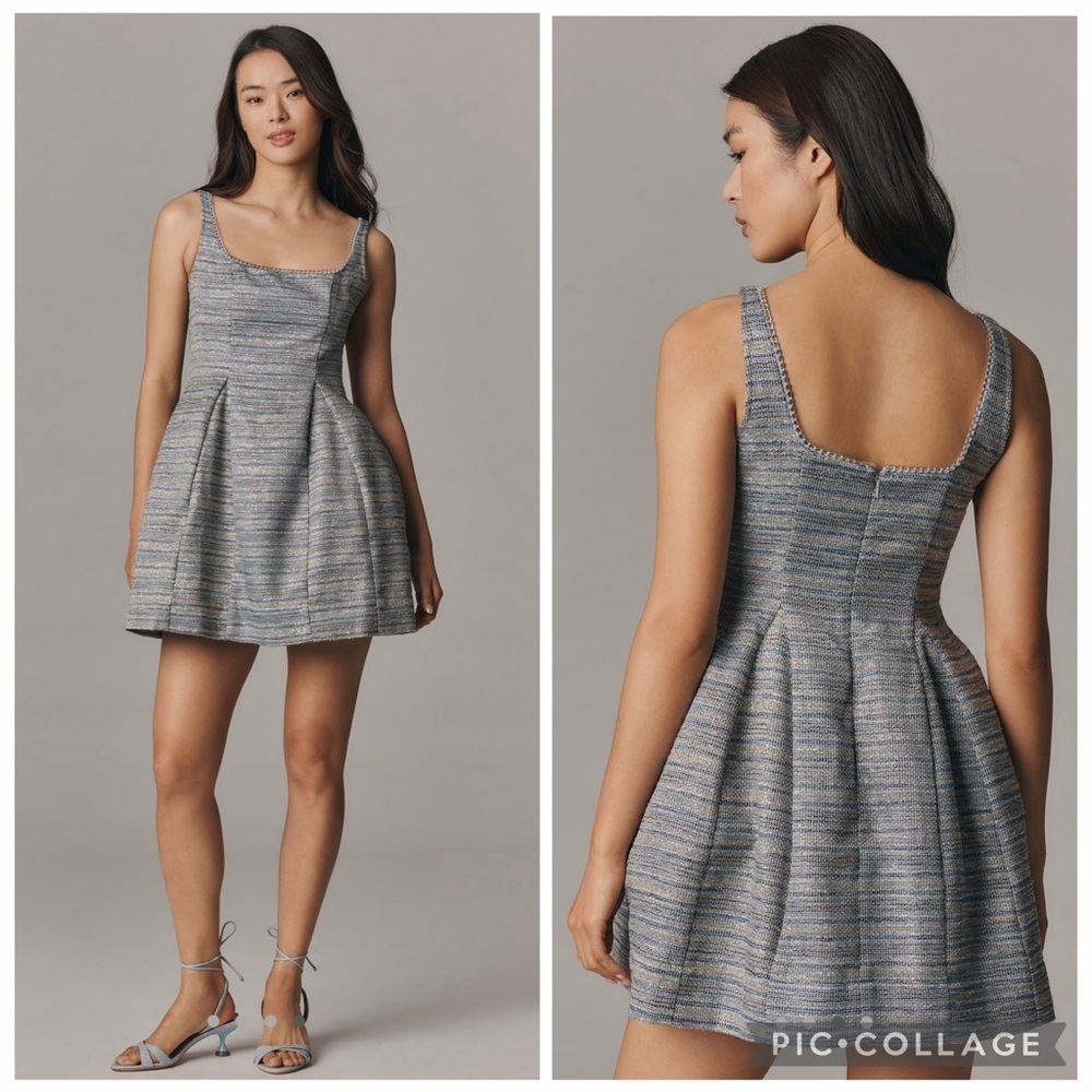 NWT Anthropologie Romantic Coquette Tweed Fit & Flare Mini Dress Size 4